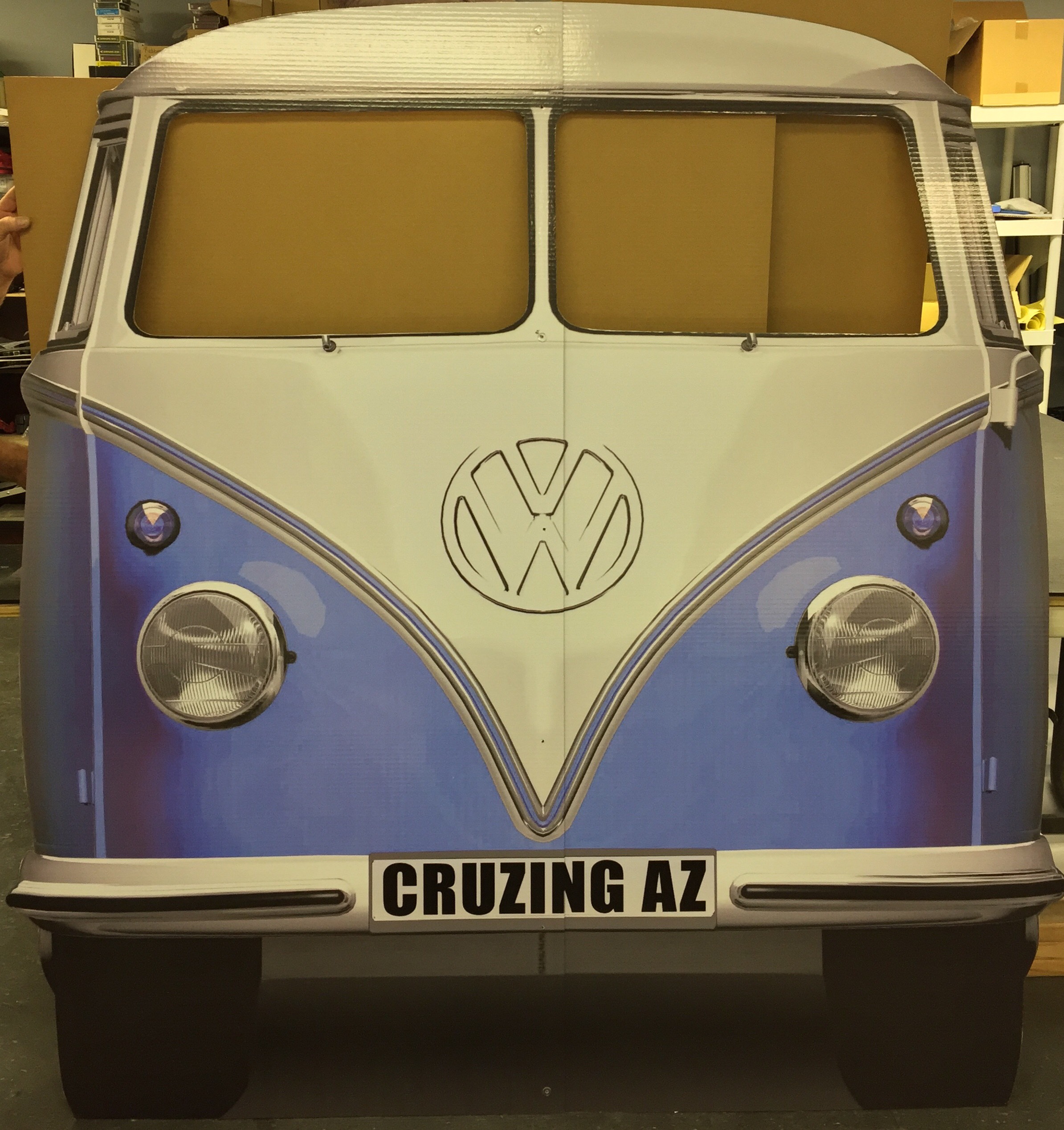 VW Van Cardboard Cutout Standup Prop Dino Rentos Studios, INC.